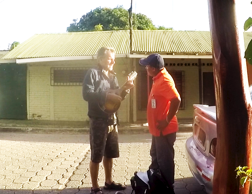 Nicaragua — mandolin in the back of a taxi